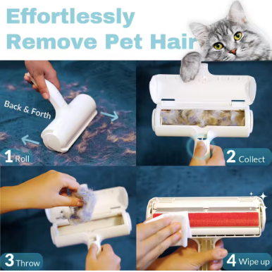 Reusable Pet Lint Roller - Dog Cat Hair Remover Roller, Easy to Clean Fur Removal Tool for Clothes Furniture,